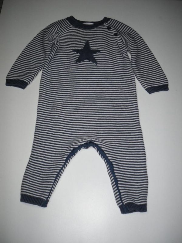 Knitted Striped Baby Romper